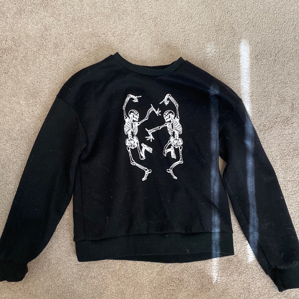 SHEIN, medium, black skeleton sweatshirt.